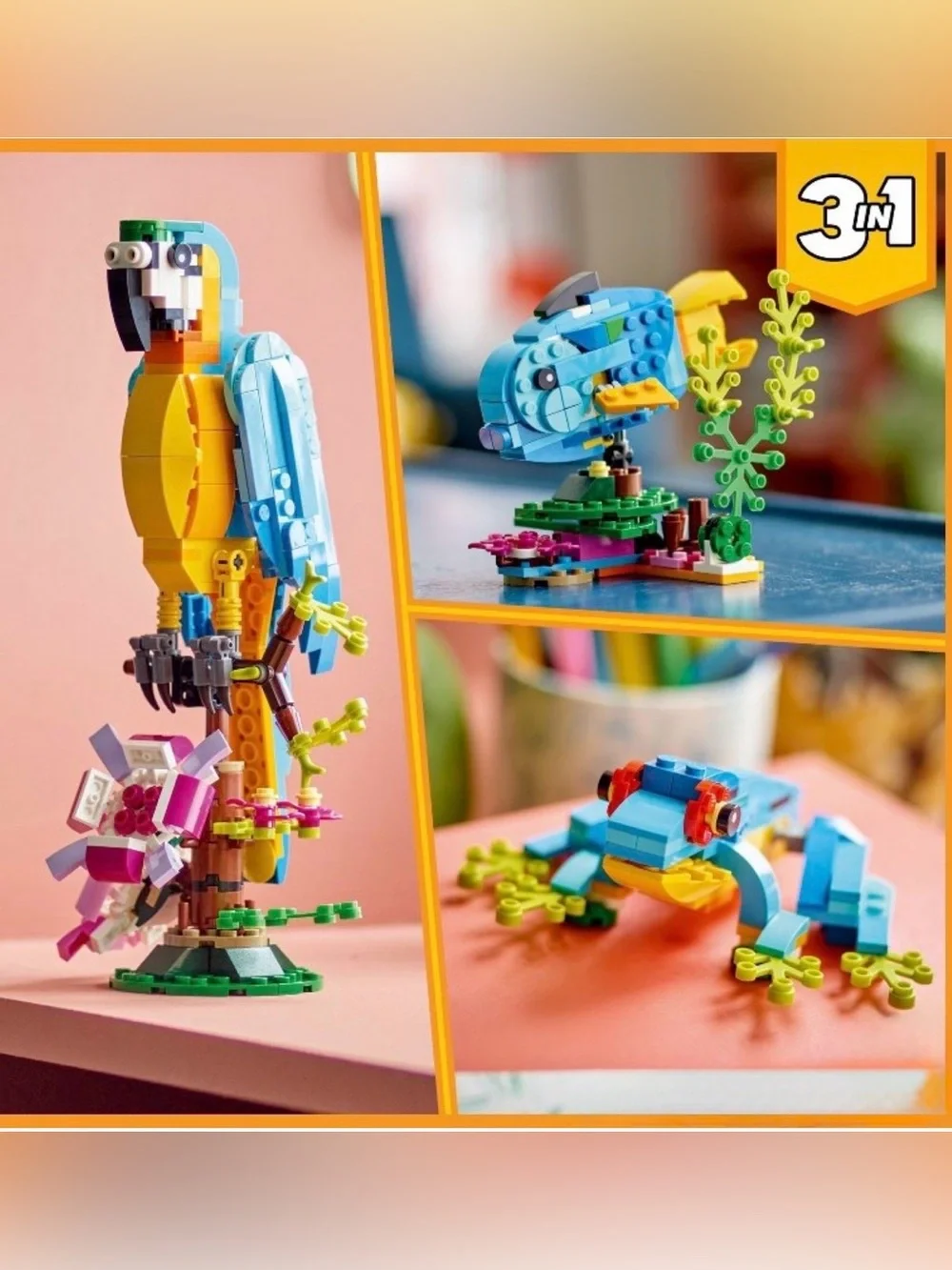 LEGO 3-in-1 Exotic Parrot set